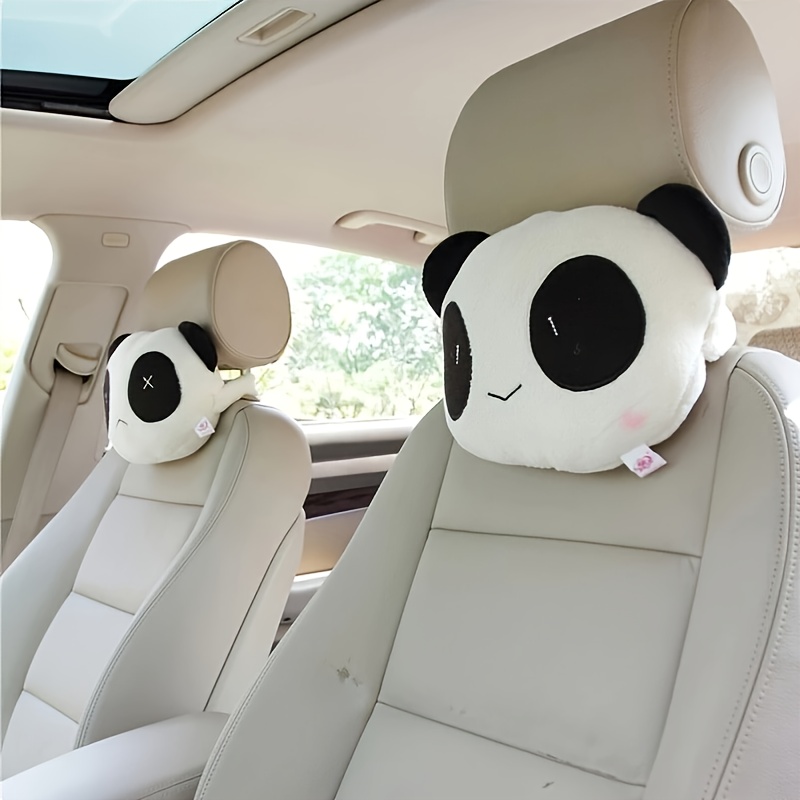 1 Stück Cartoon Auto Nackenkissen, süßes Panda Kopfstütze  Nackenstützkissen, Kopfstütze Knochen Sitzbezug, Autozubehör