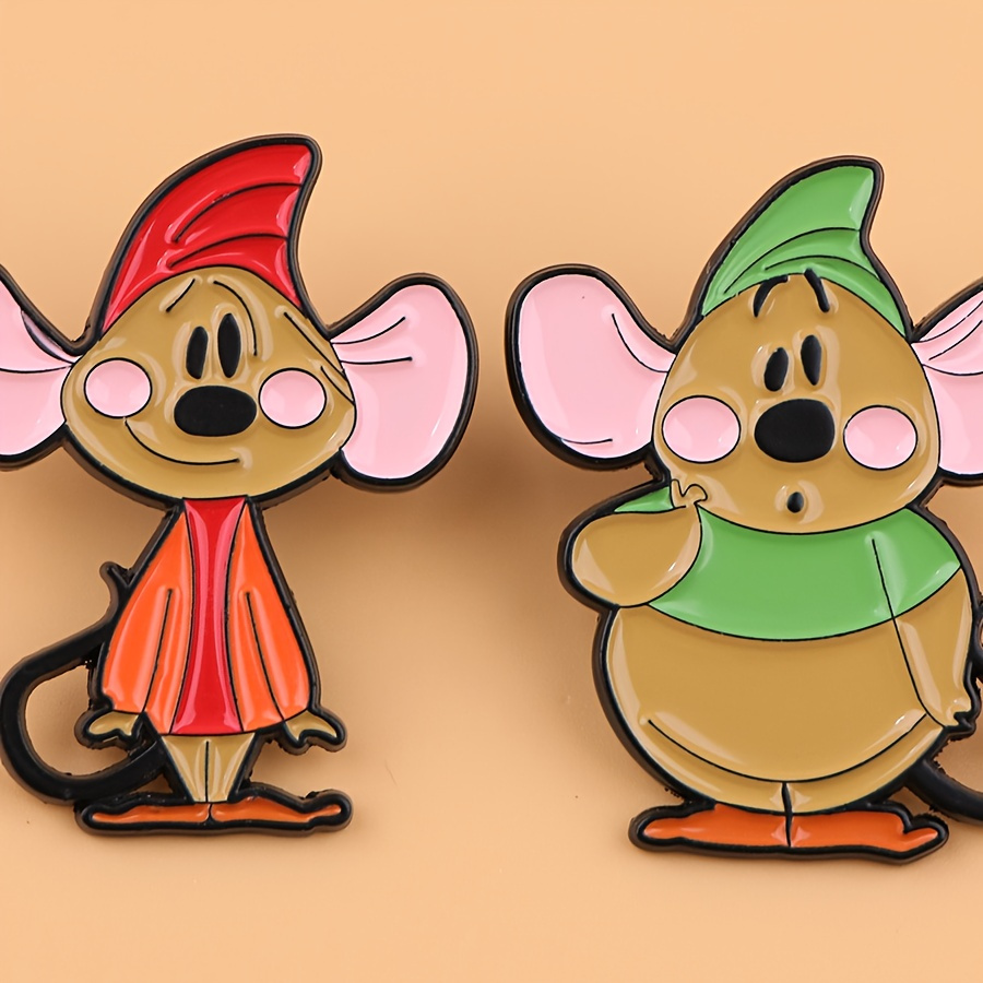 

Cute Mouse Enamel Lapel Pins - Cartoon Animal Brooch Set For Backpacks And Clothing - Decorative Red And Pink Metal Badges For Fashion Accessories And Gifts