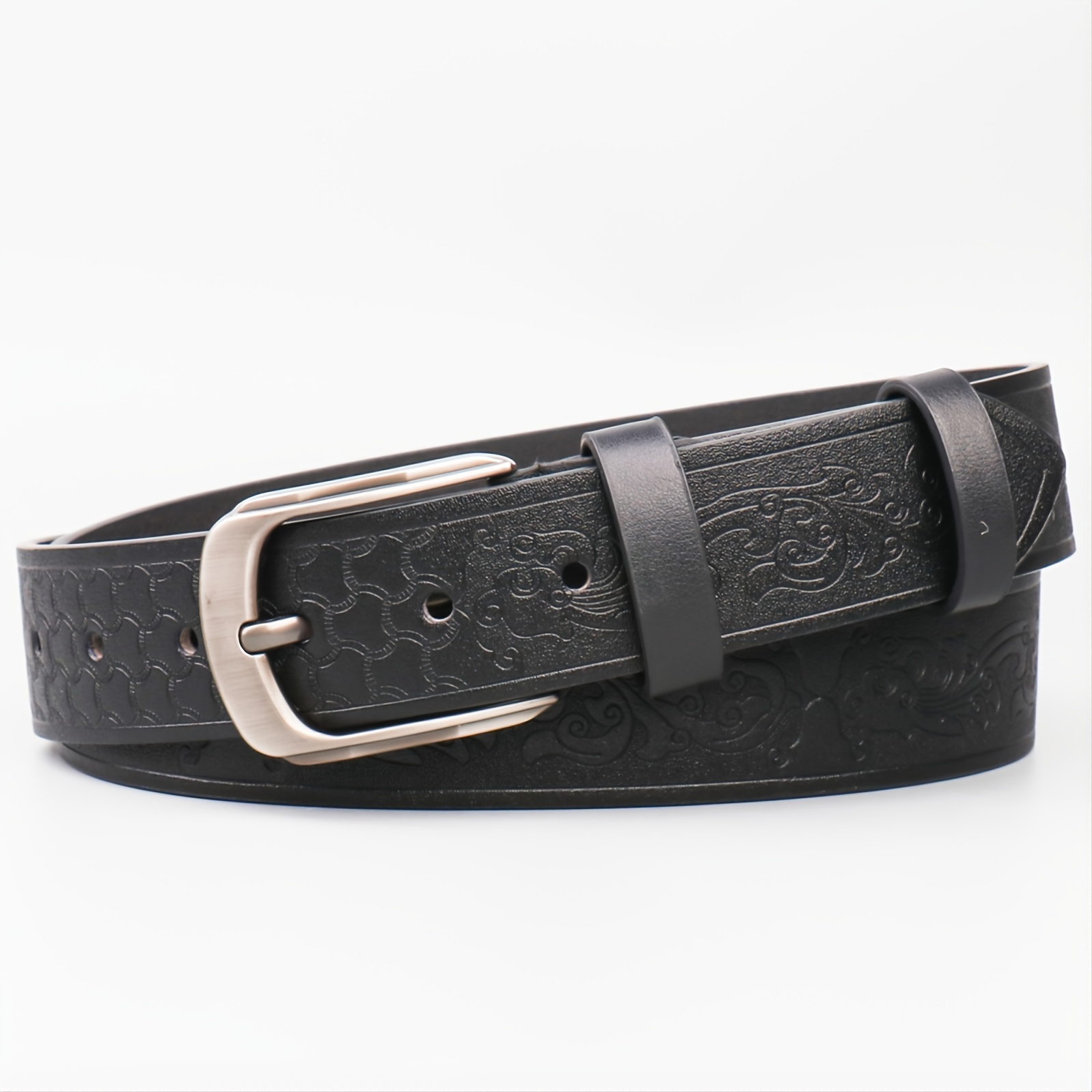 Three circle Buckle Head match Trendy Fashion Pu Leather - Temu