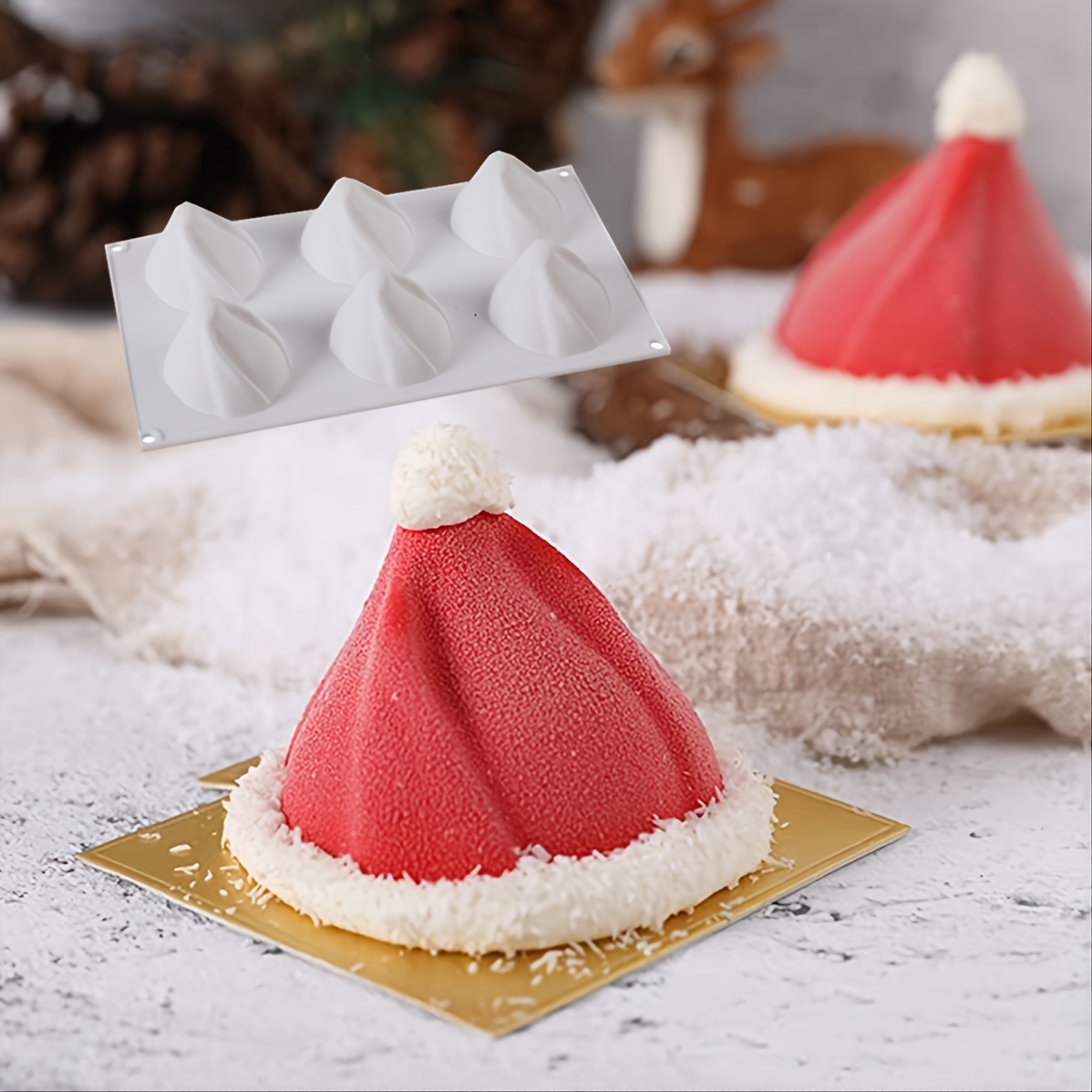 Silicone Christmas Baking Mold 6 Cavities Christmas Hat - Temu