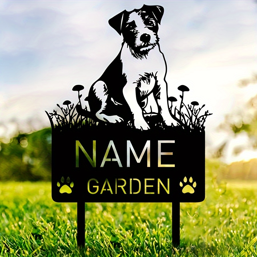 

Personalized Jack Terrier Memorial Garden Stake - Custom Grave Marker With Name Sign, Vintage Outdoor Sympathy Decor