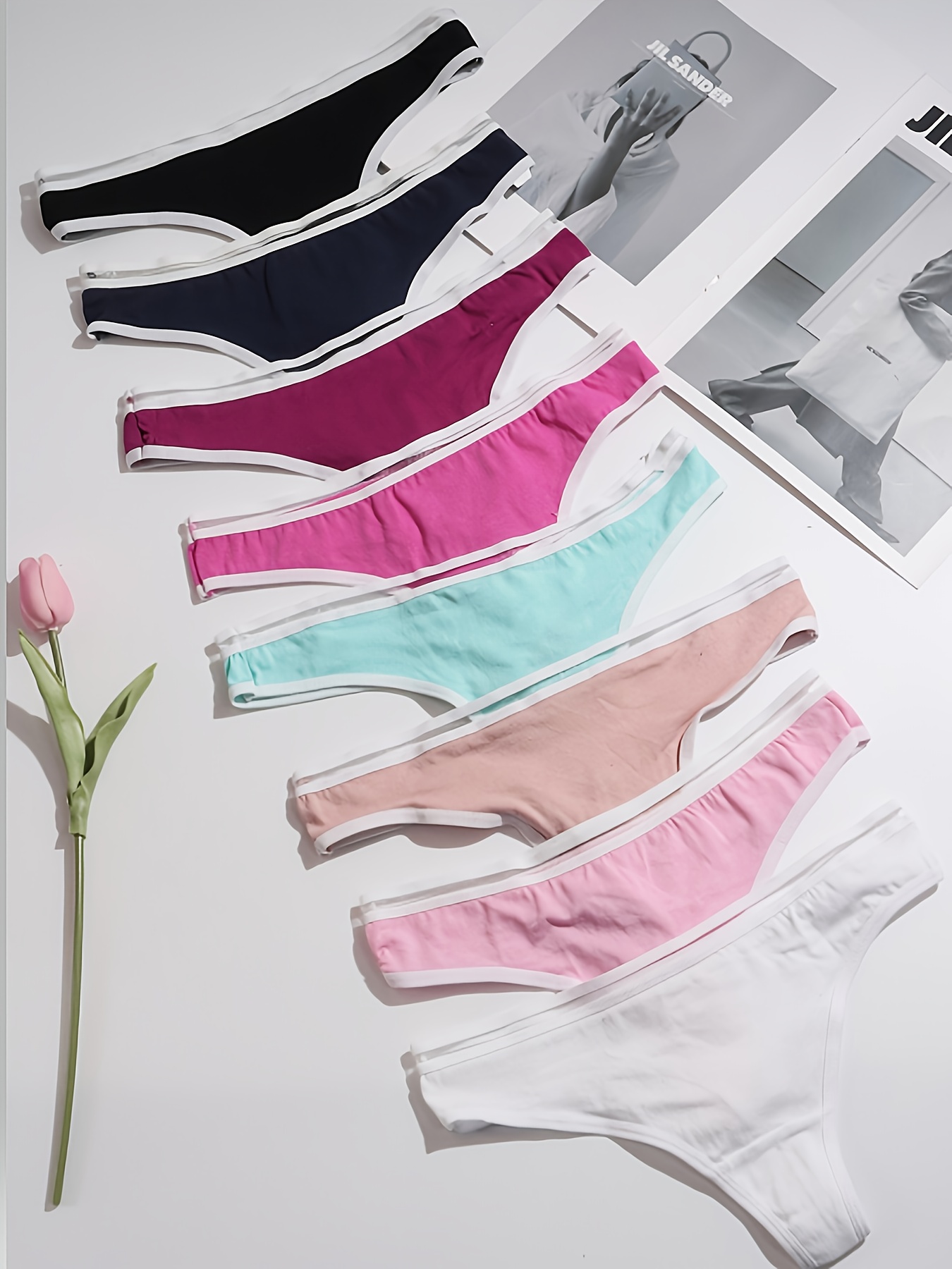 Candy Color Underwear Womens Comfortable Soft Cotton Panties Mid