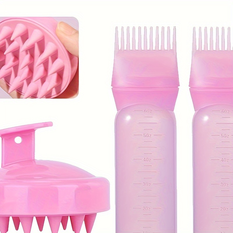 

2pcs/3pcs, Complete Hair Care Kit: Scalp Massager, Shampoo Brush And Reusable Bottle - Suitable For All Hair Types