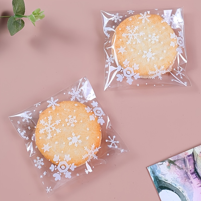 100pcs Snowflake Gift Wrapping Bag for Cookie Candy Packaging - Shop Now at Our Store!