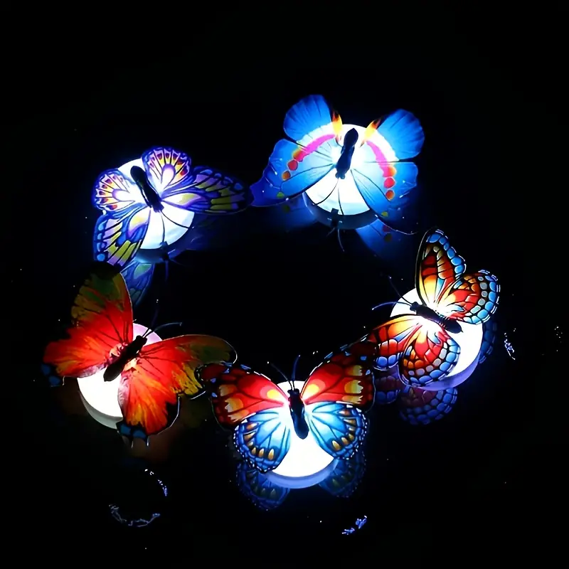 5pcs butterfly led night light lamp with suction pad portable for christmas wedding decoration and night lamp photo props outdoor decor details 2