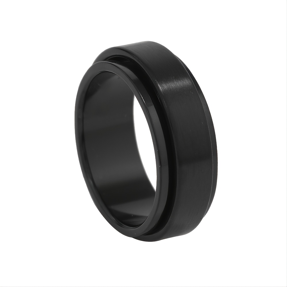 Spinner Ring Mens Rotating Stainless Steel Ring