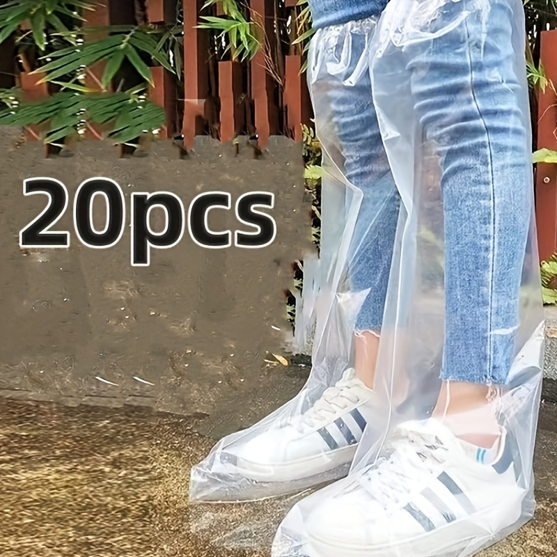 

20pcs Disposable Shoe Covers - Long For Dust, Rain & Mud Protection, Ideal For Commercial Cleaning