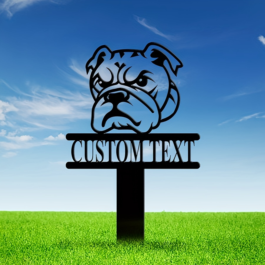 

Personalized Metal Bulldog Garden Stake Sign With Custom Name - Outdoor Dog Breed Decorative Plaque For Lawn & Garden, Ideal Gift For Pet Owners