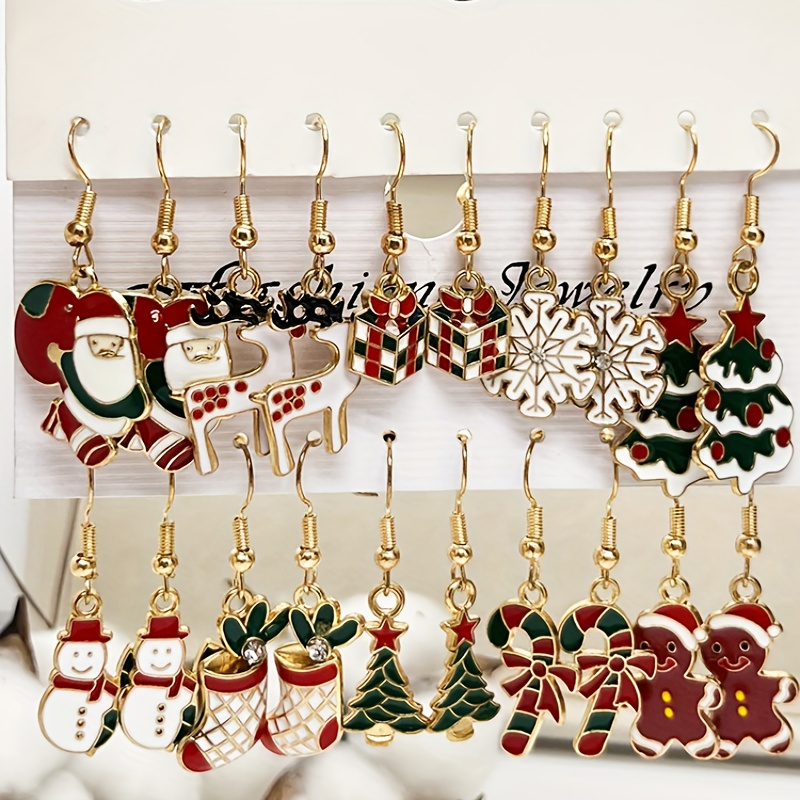 

20pcs Christmas Earring Set For Women - Elk, & Hypoallergenic , For