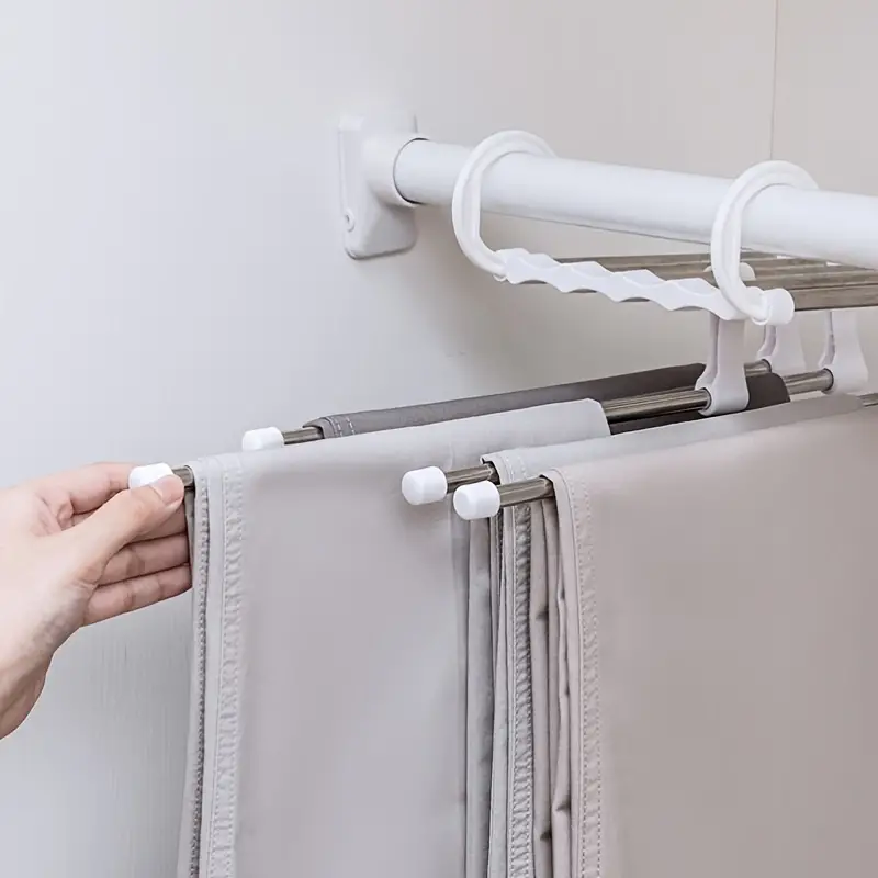 maximize your closet space with this 5 in 1 magic trouser rack hanger details 3