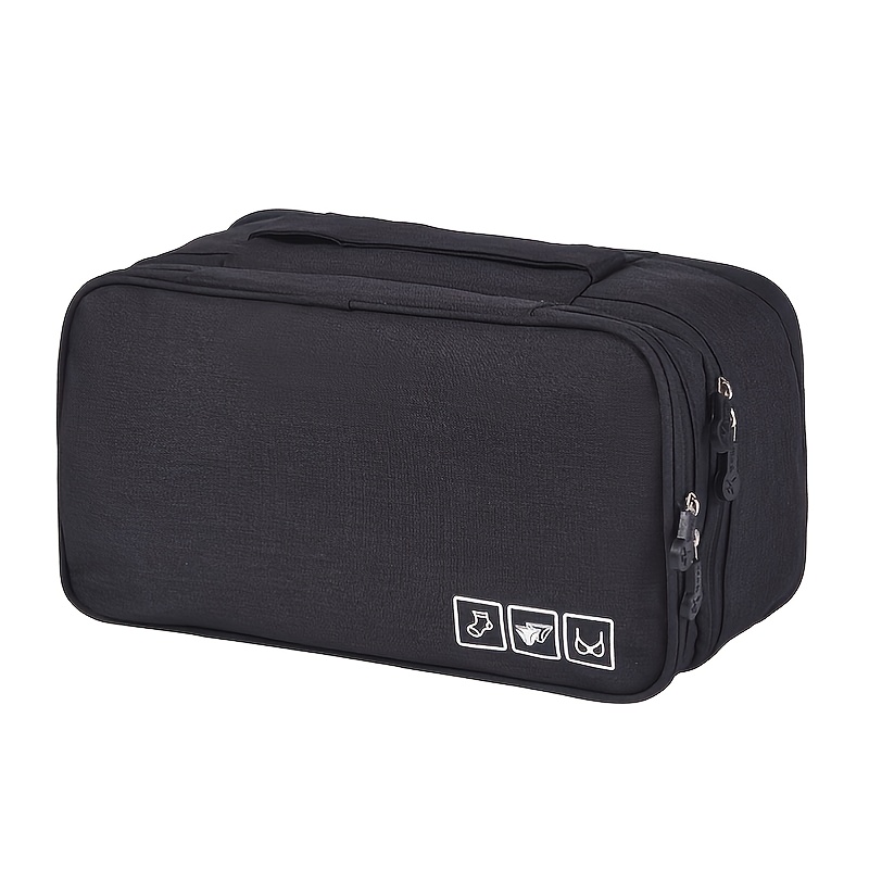 10.24 x 5.12 x 4.72(L * W * H) Packing Organizer Bra Underwear Storage Bag  Travel Lingerie Pouch Organizer Portable Grey 