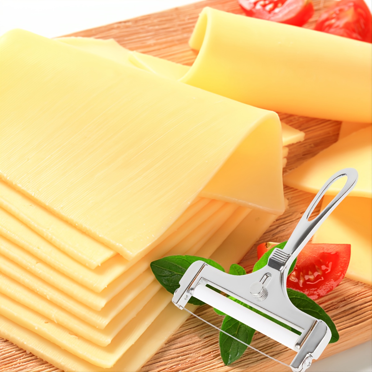 Stainless Steel Cheese Slicer, Handle,Adjustable Thickness Wire Cheese  Cutter Perfectly for Kitchen Cooking