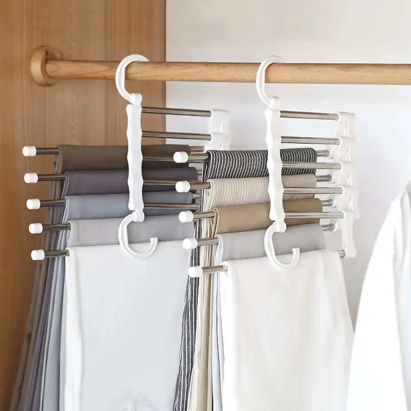 maximize your closet space with this 5 in 1 magic trouser rack hanger details 0