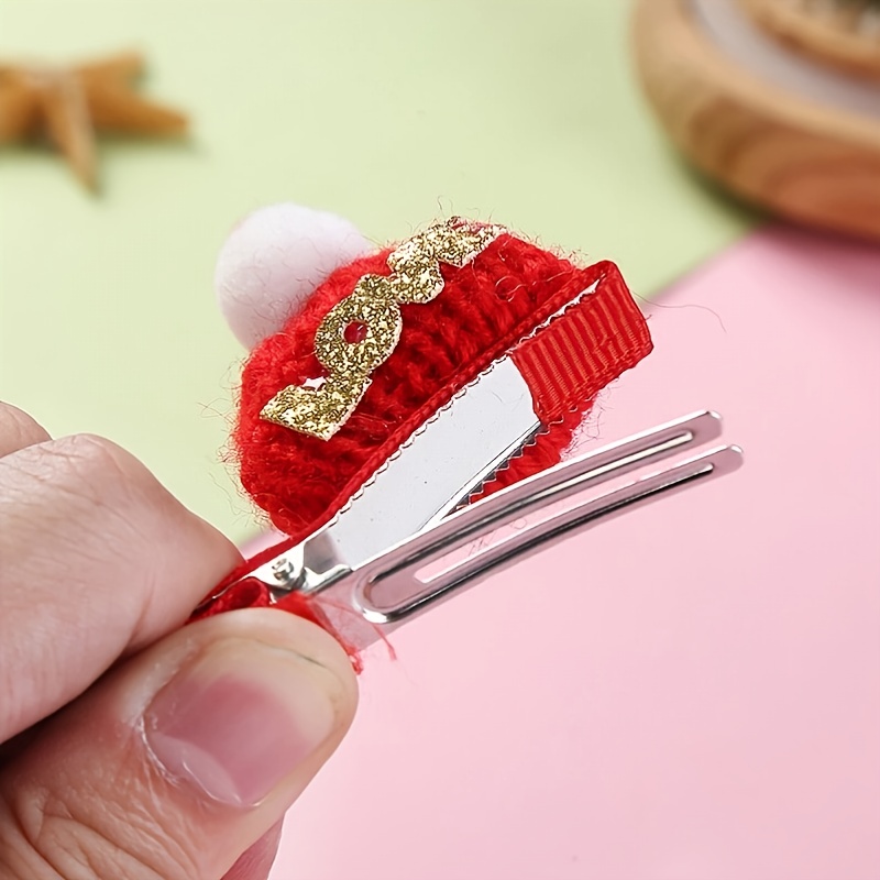 10pcs Mini Christmas Gift Hat Hair Clip Small Hat Mini Love Temu