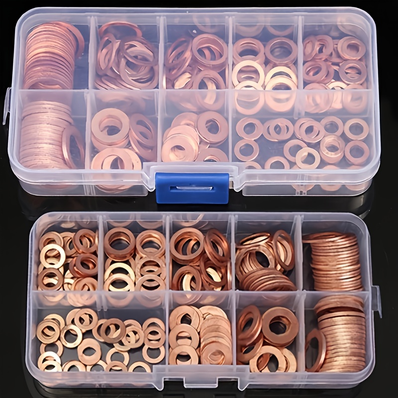 200pcs Copper Washer Gasket Nut Bolt Set Assortment Kit | Free Shipping | Our Store