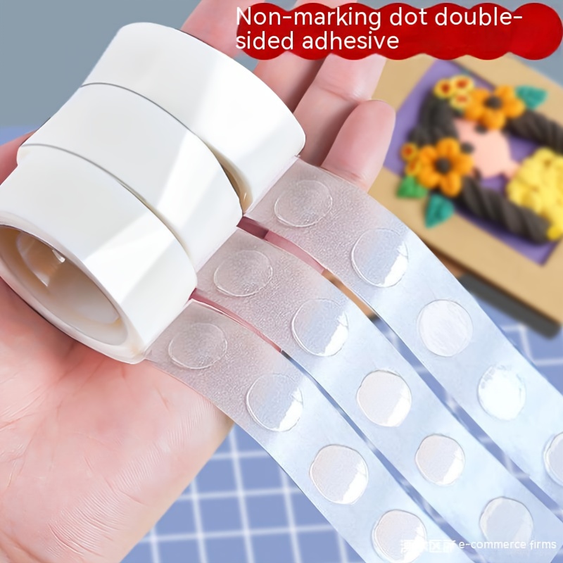 100pcs/Roll Transparent Dots Glue Removable Double Sided Tape Adhesive for  Paste Scrapbook Journal Photo Memo Pad Household Wedding Party Layout
