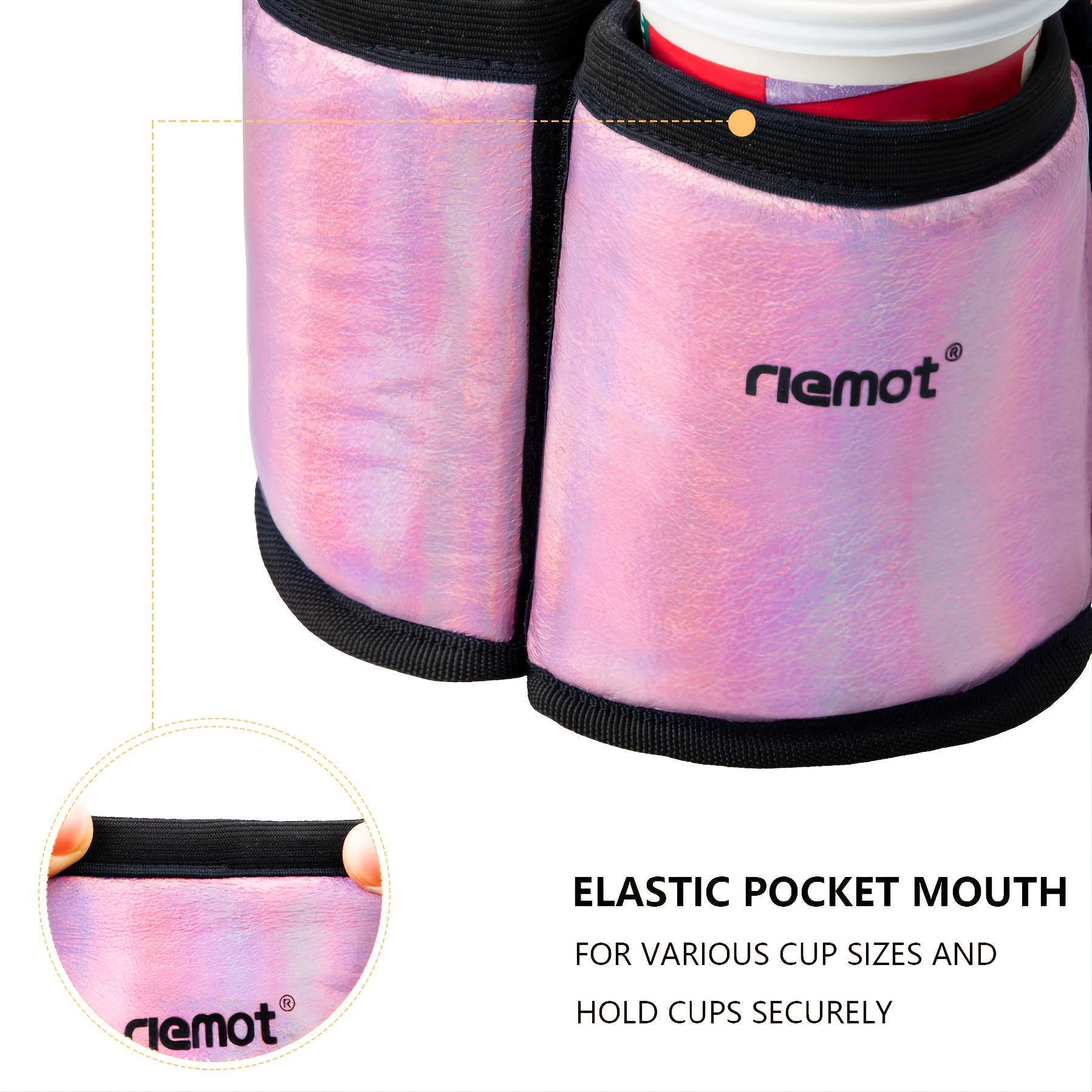  riemot Luggage Travel Cup Holder Free Hand Drink Caddy