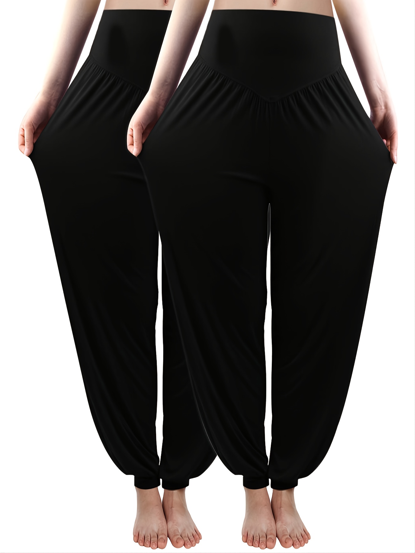 ZERDOCEAN Women's Plus Size Casual Yoga Joggers Comfy Loose Workout Lounge  Pants with Pockets