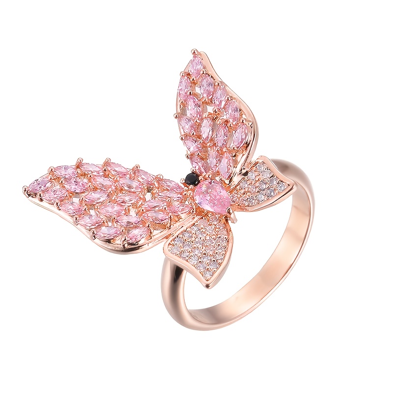 Butterfly ring online rose gold