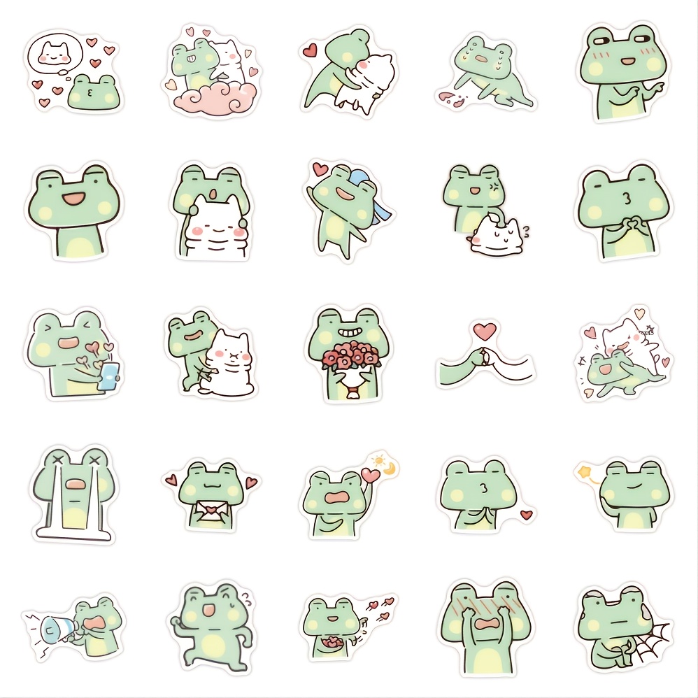 Home & Living :: Decals & Stickers :: 8 Pcs Frog Sticker Pack, Cute  Stickers, Frog Stickers