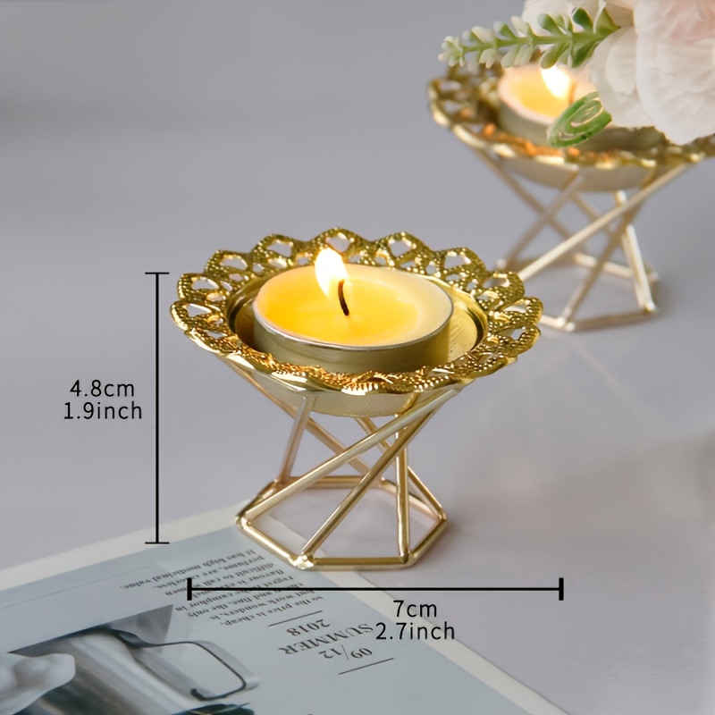 Porte-bougie doré, simple mini-coupelle en métal pour bougie, décoration de  maison pour les mariages