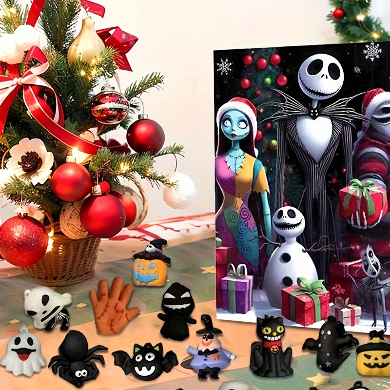 

Christmas Halloween Advent Calendar 2024, Christmas Halloween Countdown Calendar With 24pcs Surprise Dolls, Small Anime Figure Models For Birthday Christmas Halloween New Year Gift