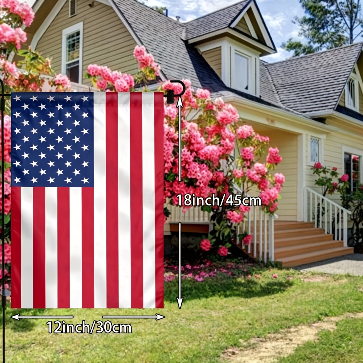 

1pc Patriotic American Flag Garden Flag - Double-sided, Fabric, 12x18 Inches, Ideal For Outdoor Lawn And Decoration, No Flagpole Needed, Garden Flags For Outside