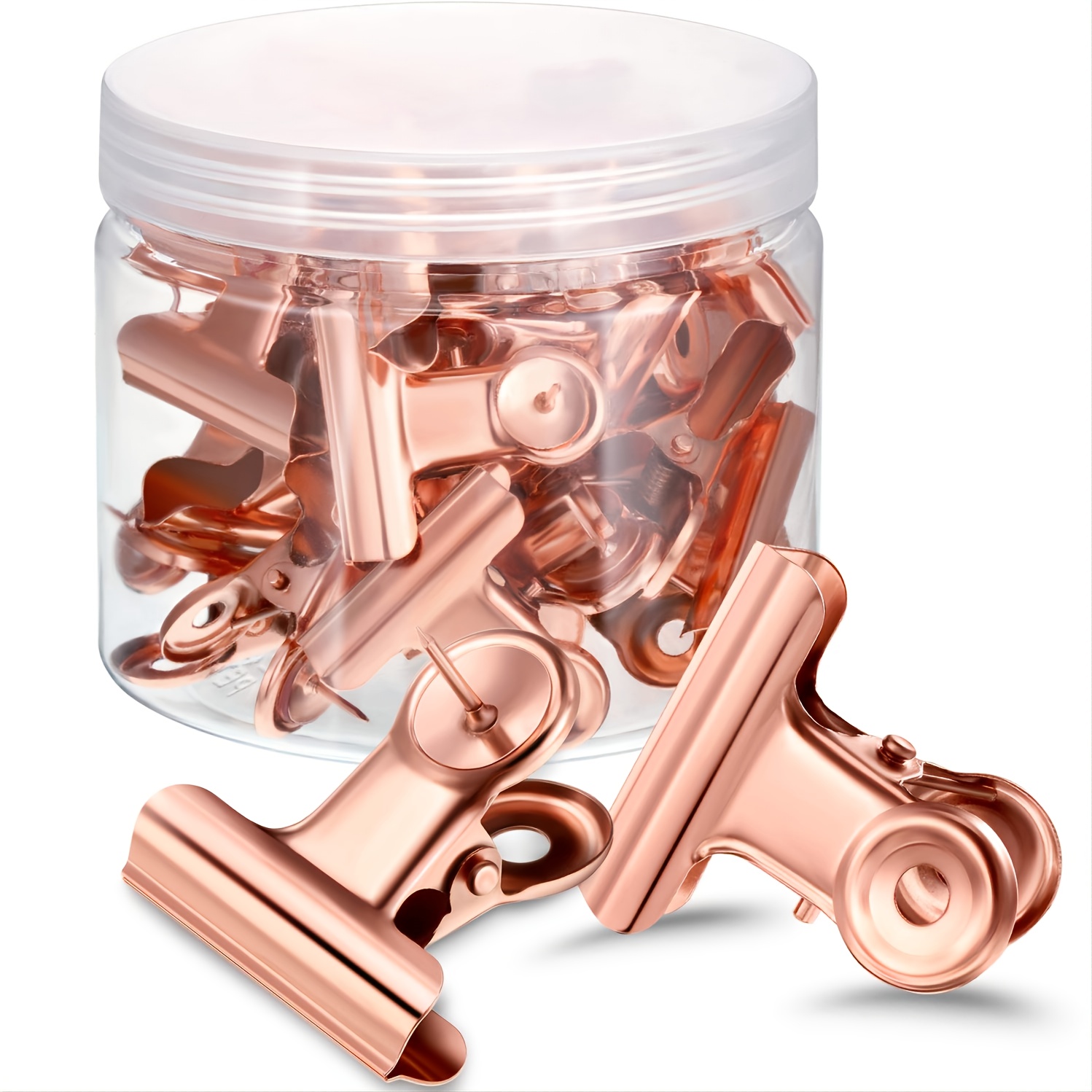Yalis Rose Gold Push Pin Clips 15-Count for Cork Board and Photo Wall