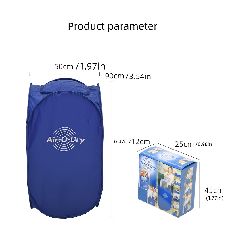 Air-O-Dry mini Portable Electric Clothes Dryer Bag Blue 110v/220v