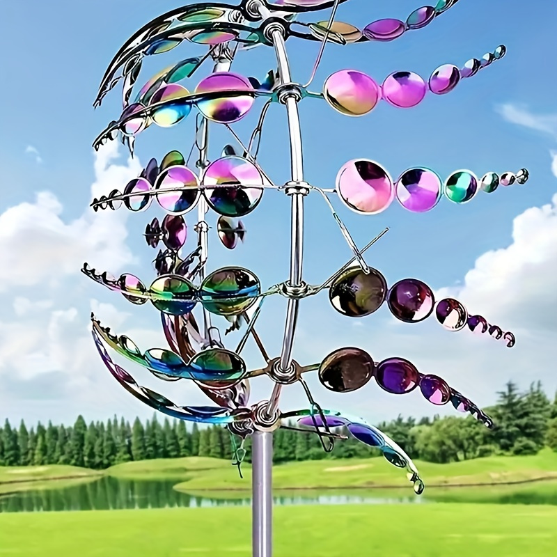 

Kinetic Metal Wind Spinner With Reflective Gazing Balls, Dynamic Iron Windmill For Garden Lawn Patio, Creative Outdoor Wind Catcher, Unique Yard Art Decor - 1 Piece