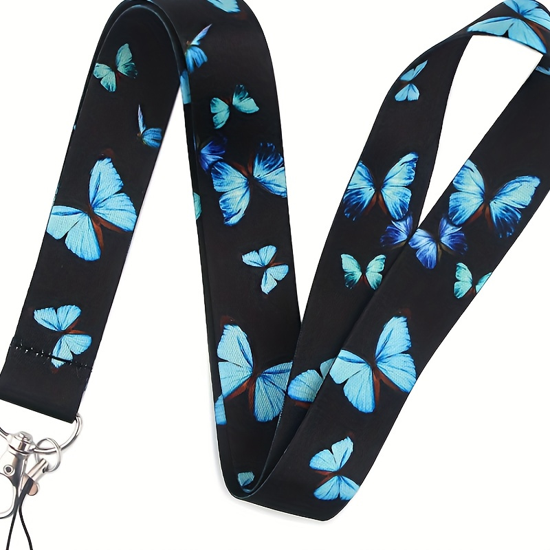 

1pc Stylish Pattern Lanyard - Fabric Neck Strap With Key Ring & Clip For Id Badge, Keys | Casual With Butterflies | Ideal Gift Accessory