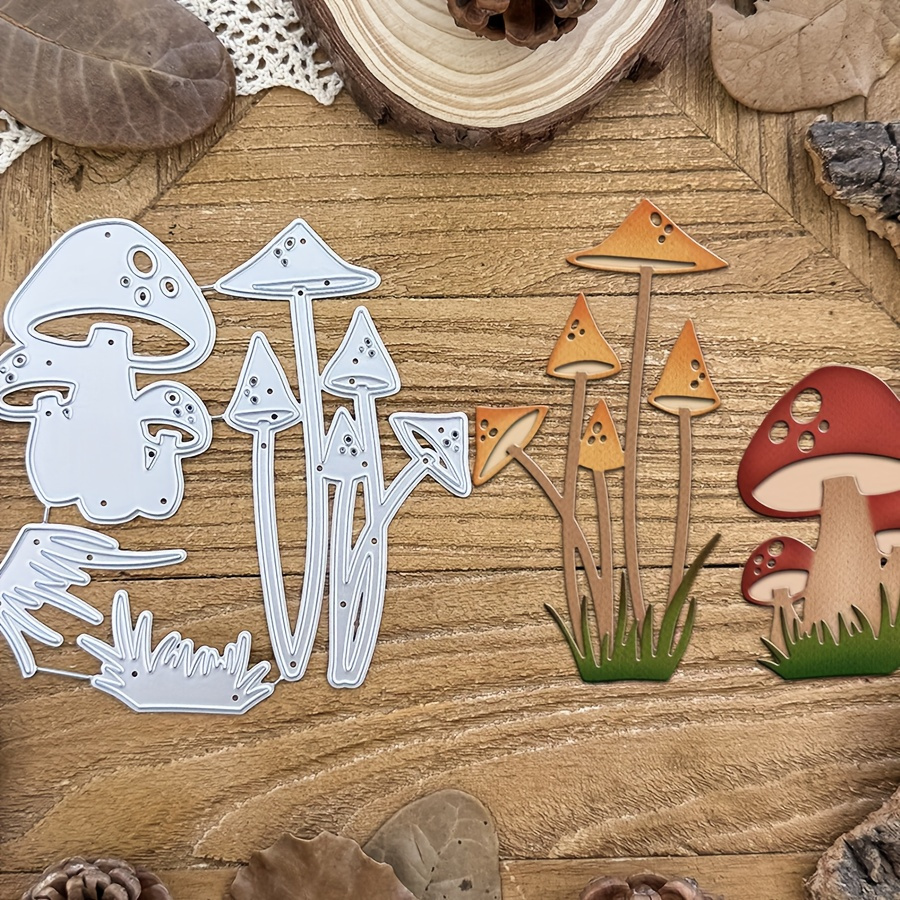 

Autumn-inspired Mushroom Metal Cutting Dies For Diy Scrapbooking, Greeting Cards, And Home Decoration