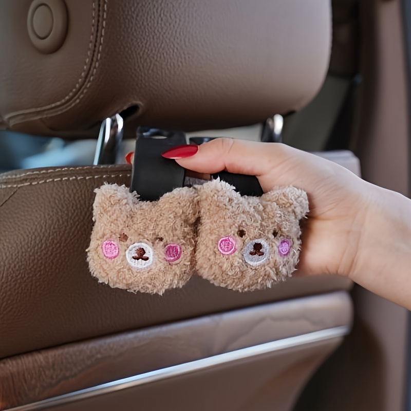 Car Seat Hook, Suede Leather Cartoon Hook Cute Classic Car Hook Hanger Car  Accessories - Temu