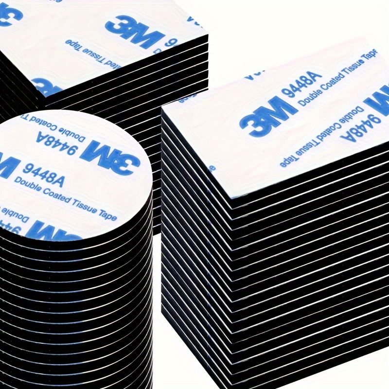 

60pcs Black Double-sided Tape, Extra Strong Adhesive Foam Strips For Walls, Floors, Doors - Versatile Rectangular & Round Shapes