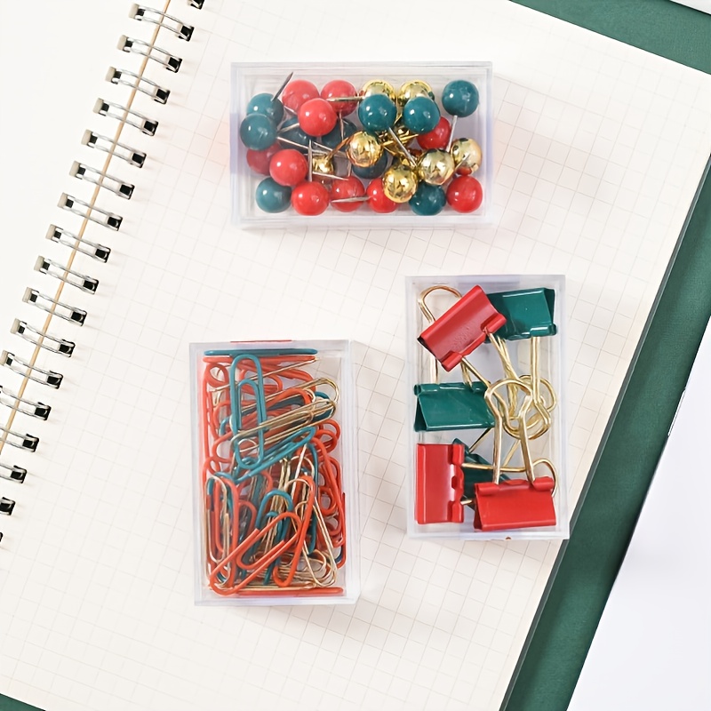 Christmas Creative Paper Clip Binder Clips Thumbtack Push Pin Gift