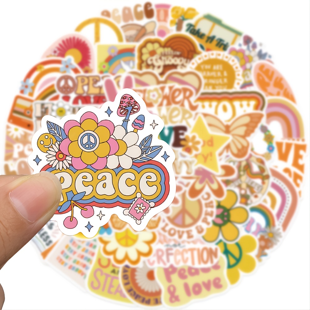 Hippie Stickers Aesthetic Sticker Packs Hippy Party - Temu
