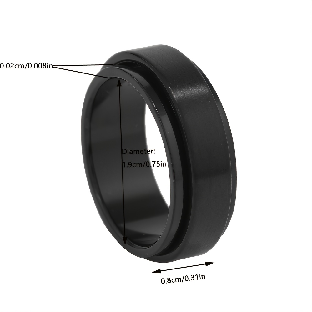 Spinner Ring Mens Rotating Stainless Steel Ring