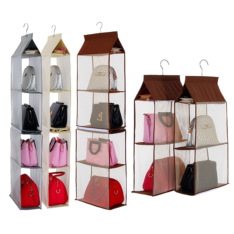Clear Closet Organizer For Handbag & Tote Bag, Detachable Hanging