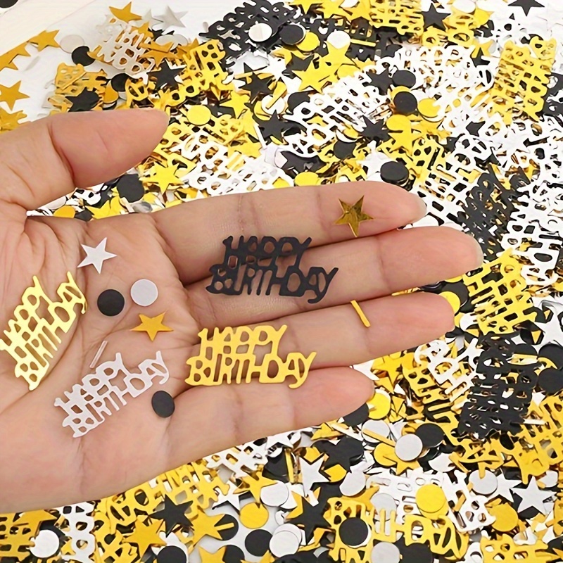 

100pcs Birthday Party Confetti Casting Paper Chips Black Golden Birthday Party Confetti Birthday Party Decoration Paper Chips Birthday Party Decoration