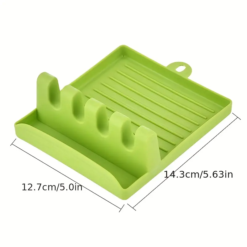 1pc abs utensil rest with drip pad kitchen utensil holder for spoons ladles tongs spatulas and more kitchen gadgets kitchen stuff kitchen accessories home kitchen items details 2