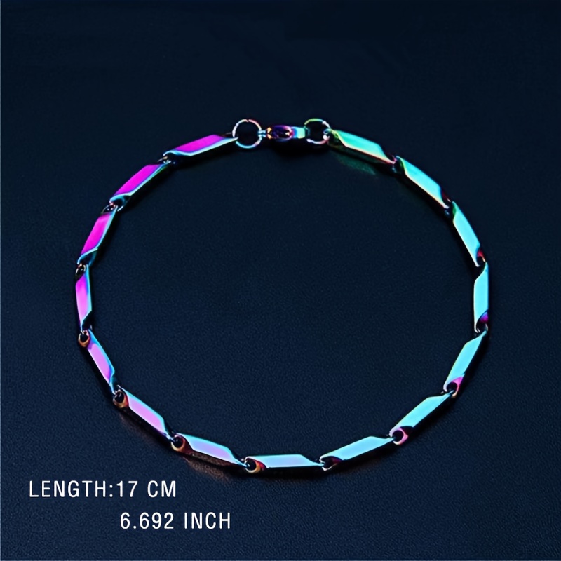 Men's Titanium Steel Rainbow Bracelet, Unisex