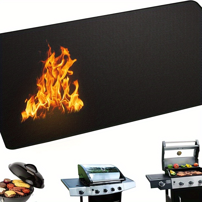 

1pc High-temperature Resistant Bbq Grill Mat - Fireproof, Flame Retardant For Outdoor Cooking On Decks, Patios & Lawns Grill Covers For Outside Grill Mats For Outdoor Cooking