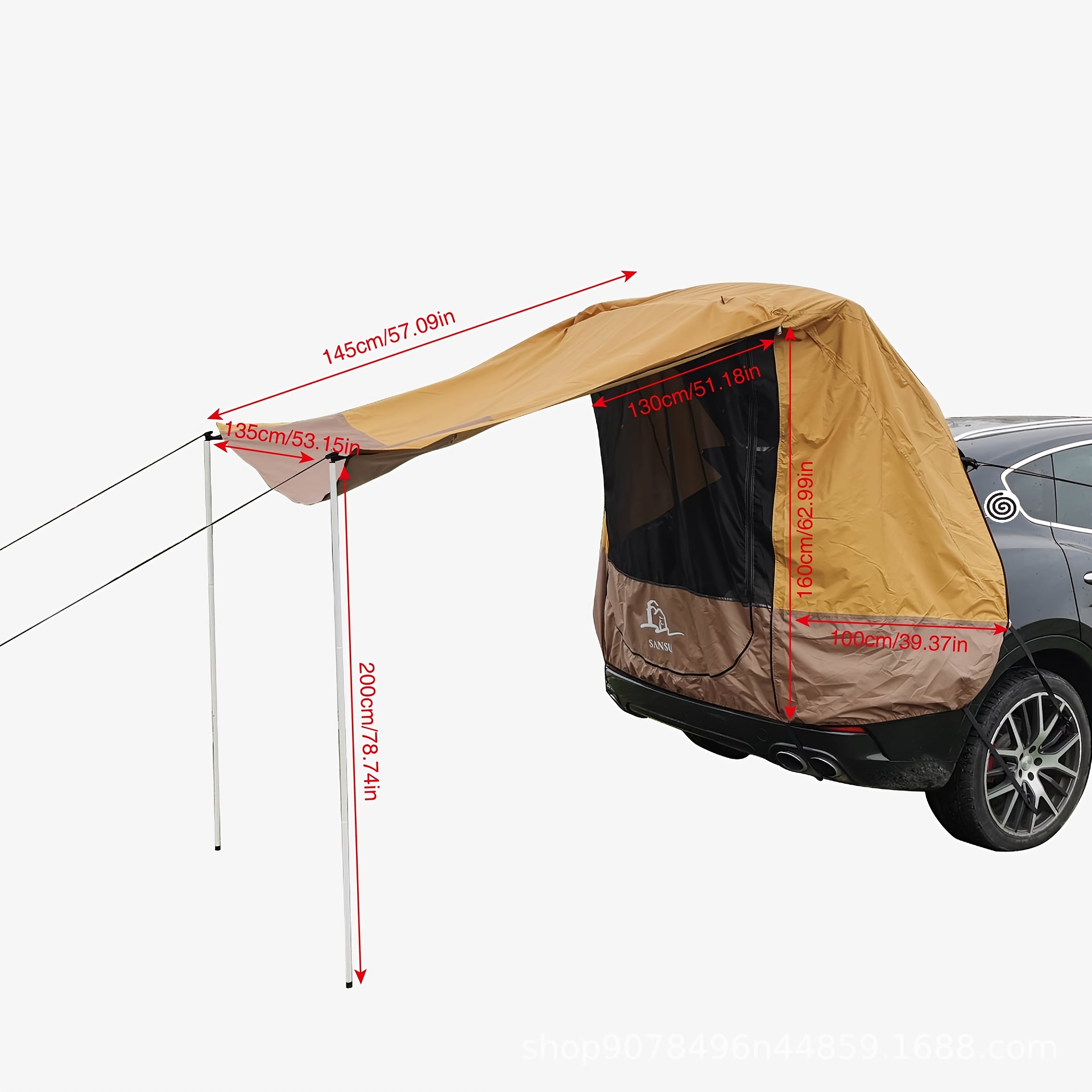 1pc suv car rear extension sunshade tent for self driving outdoor camping trunk rear tent