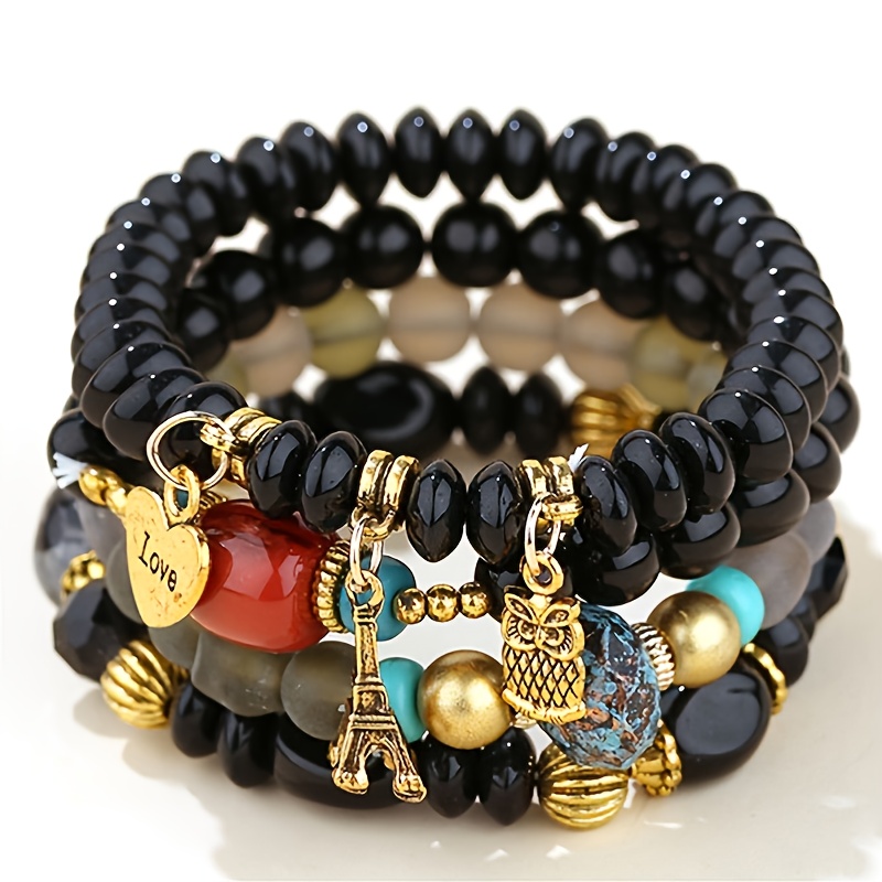 Creative Bohemian Bracelet Layered Beaded Stretchable - Temu