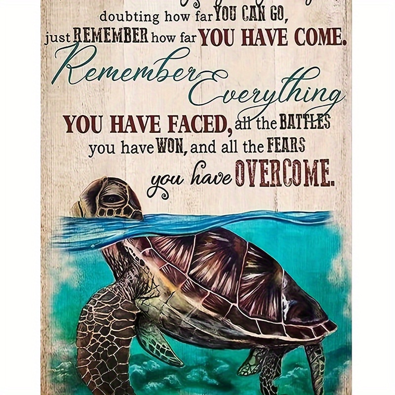 

1pc Sea Turtle Decoration Dorm Home Restaurant Shop Bar Club Cafe Bedroom Outdoor Indoor Wall Decor 7.9x11.9inch Aluminum