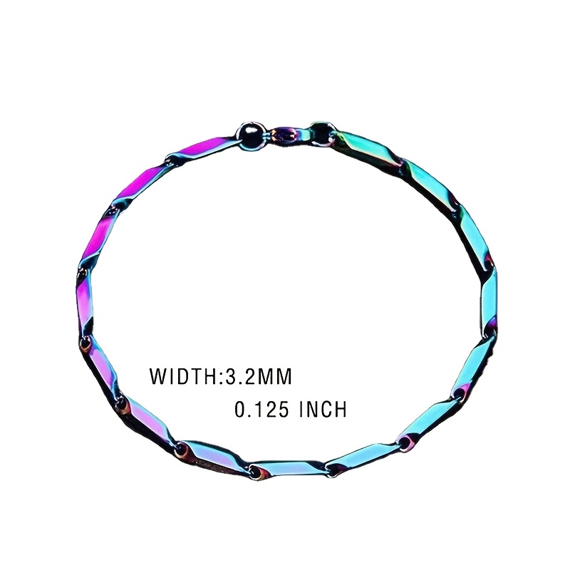 Men's Titanium Steel Rainbow Bracelet, Unisex