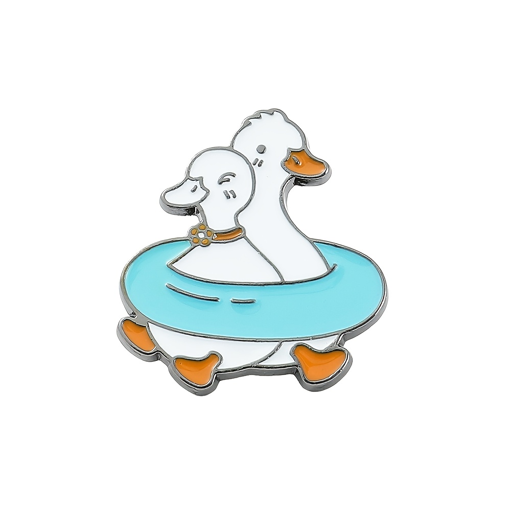 Funny little duck pin crown duck skateboard duck enamel brooch