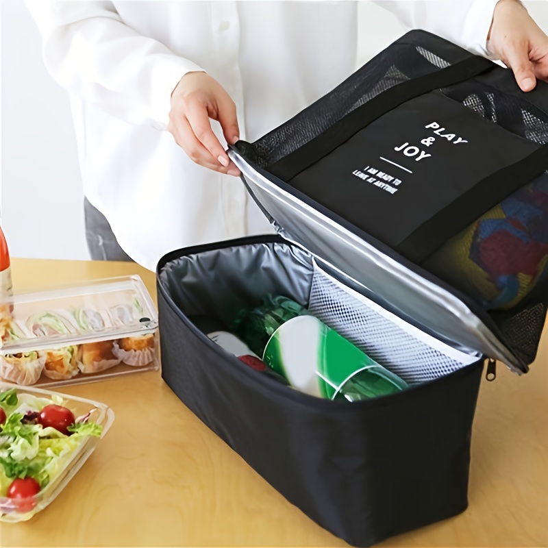 Beach bag store with insulated compartment