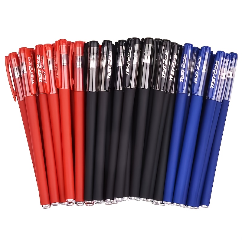 Retractable Gel Pens Set Black/red/blue Ballpoint Writing - Temu