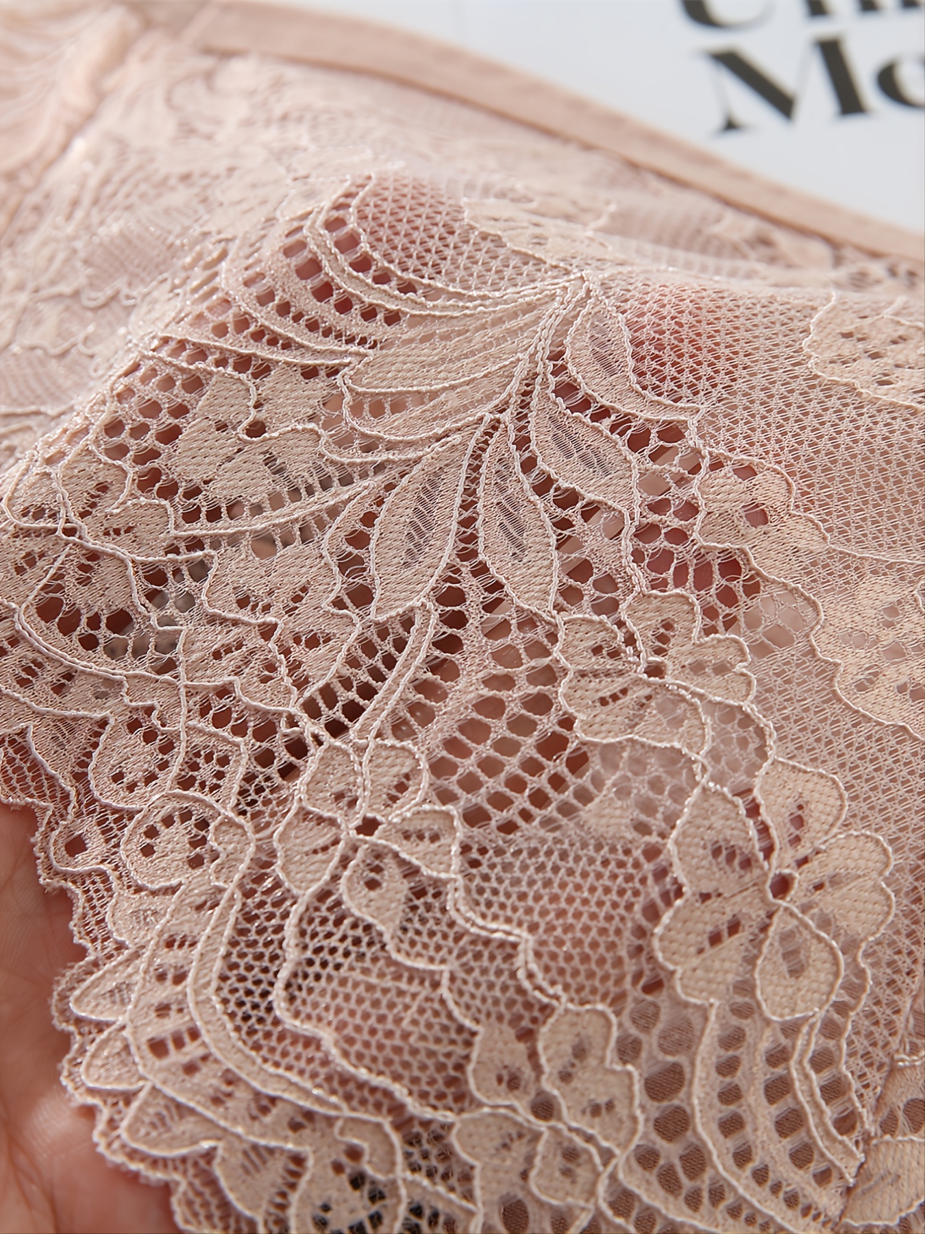 High Waist Lace Underwear in Blush